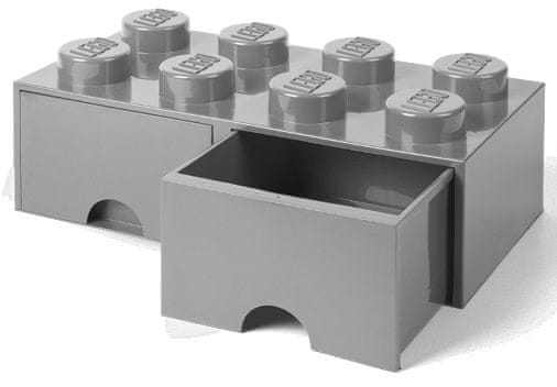 LEGO Úložný box 8 so šuplíkmi sivá
